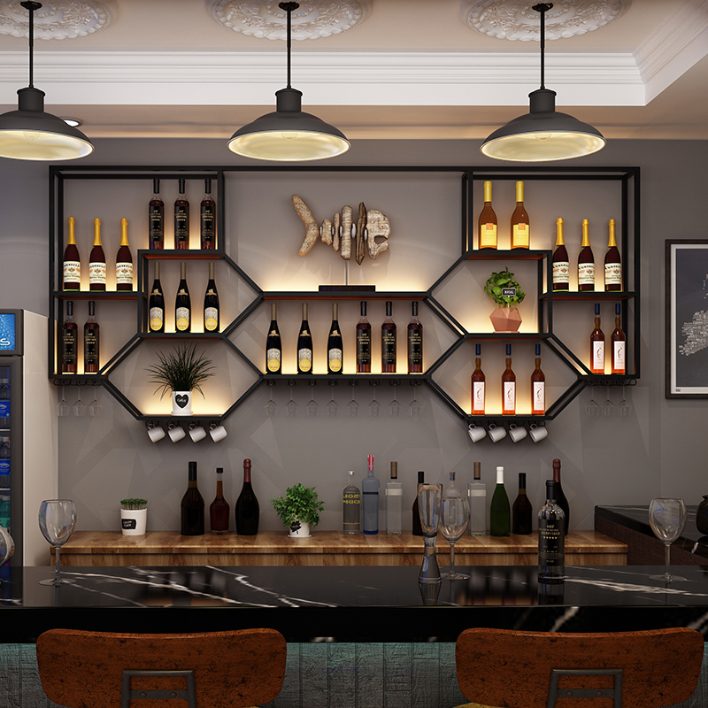 Home Bar Shelves - Scaffali in metallo Armadietto per il
